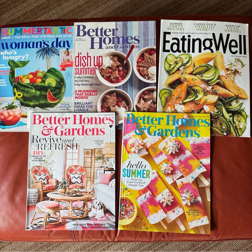 Bundle of 5- Assorted Summer Cookbook Collection Magazines